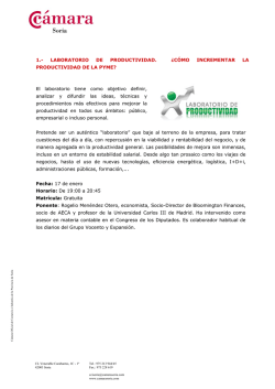 1.- LABORATORIO DE PRODUCTIVIDAD. &iquest;C&Oacute;MO INCREMENTAR