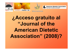 ¿Cómo acceder al “Journal of the American Dietetic Association”?