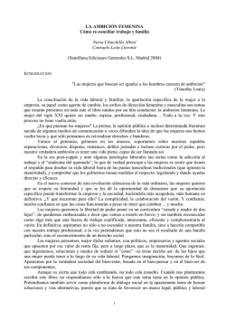 LA AMBICI&Oacute;N FEMENINA C&oacute;mo re-conciliar trabajo y familia Nuria
