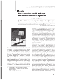 Rese&ntilde;a C&oacute;mo consultar, escribir y divulgar documentos t&eacute;cnicos de