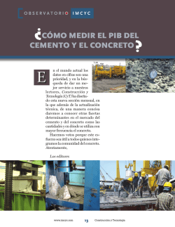 Cómo medir el PiB del Cemento y el ConCreto - Instituto Mexicano