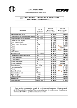 &iquest;&iquest;&iquest;C&Oacute;MO CALCULA LOS PRECIOS EL INDEC PARA OBTENER