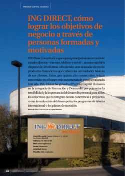ING DIRECT, c&oacute;mo lograr los objetivos de negocio a trav&eacute;s de