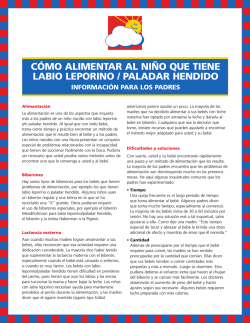 C&Oacute;MO ALIMENTAR AL NI&Ntilde;O QUE TIENE LABIO LEPORINO