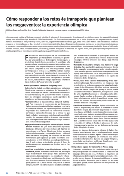 C&oacute;mo responder a los retos de transporte que plantean los