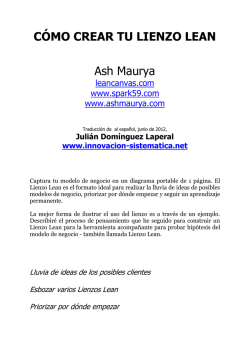 CÓMO CREAR TU LIENZO LEAN Ash Maurya - Martes Emprendedor