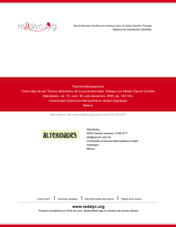 Redalyc.C&oacute;mo dej&oacute; de ser Tijuana laboratorio de la posmodernidad
