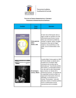 Car&aacute;tula T&iacute;tulo Autor Resumen C&oacute;mo generar ideas. Foster, Jack. El