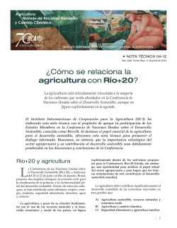 ¿Cómo se relaciona la agricultura con Río+20? - Instituto