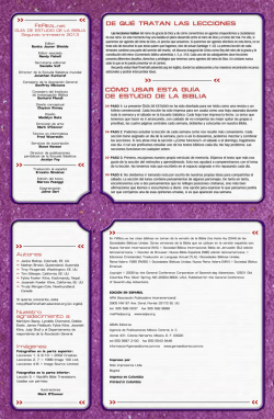 DE QU&Eacute; TRATAN LAS LECCIONES C&Oacute;MO USAR - COMADPP