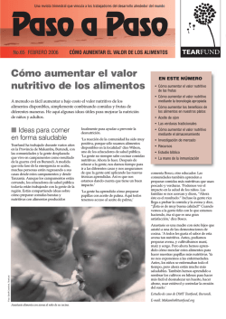 Cómo aumentar el valor nutritivo de los alimentos - TILZ - Tearfund