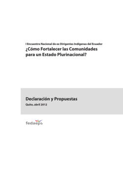 &iquest;C&oacute;mo Fortalecer las Comunidades para un Estado - Fedaeps