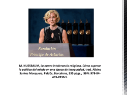 M. NUSSBAUM, La nueva intolerancia religiosa. Cómo superar la