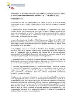“Alternativas de desarrollo sostenible: cómo cambiar el paradigma