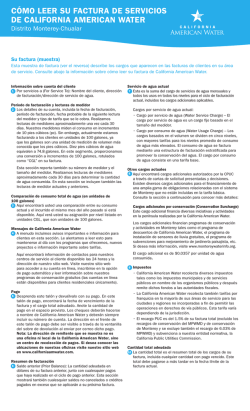 C&Oacute;MO LEER SU FACTURA DE SERVICIOS DE - American Water