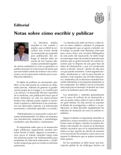 Notas sobre cómo escribir y publicar - Revista Urológica Colombiana