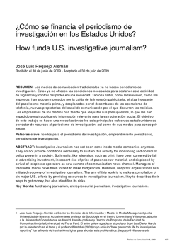 ¿Cómo se financia el periodismo de investigación en los Estados