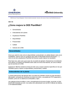 ¿Cómo mejora la OEE PlantWeb? - Emerson Process Management