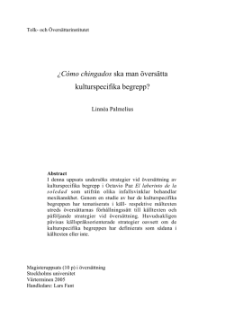 &iquest;C&oacute;mo chingados ska man &ouml;vers&auml;tta kulturspecifika begrepp?