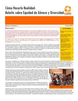 C&oacute;mo Hacerlo Realidad: Bolet&iacute;n sobre Equidad de - Gender Wiki
