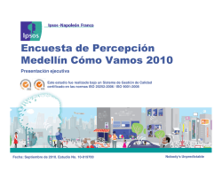 Encuesta de Percepción Medellín Cómo Vamos 2010 - Red de