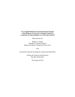 “La Competitividad de la Economía Puertorriqueña: Cómo Reducir