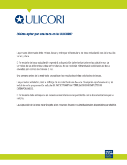 &iquest;C&oacute;mo optar por una beca en la ULICORI?