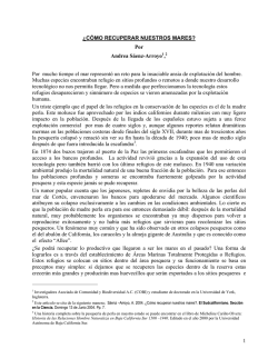 &iquest;C&Oacute;MO RECUPERAR NUESTROS MARES? Por Andrea - COBI