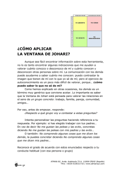 &iquest;C&Oacute;MO APLICAR LA VENTANA DE JOHARI?
