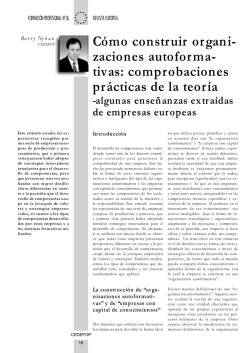 Cómo construir organi- zaciones autoforma- tivas - Dialnet
