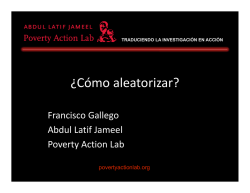¿Cómo aleatorizar? - Poverty Action Lab