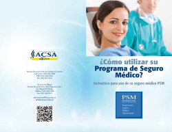 ¿Cómo utilizar su Programa de Seguro Médico? - ACSA