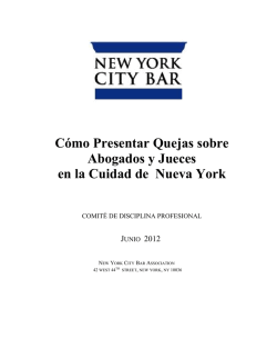 Quejas contra Abogados - New York City Bar Association