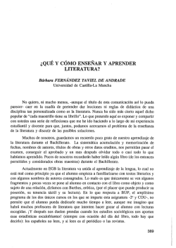 &iquest;Qu&eacute; y c&oacute;mo ense&ntilde;ar y aprender literatura? - RUC