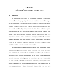 1 CAP&Iacute;TULO IV &iquest;C&Oacute;MO ENSE&Ntilde;AR EL QUIJOTE? UNA