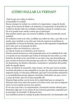 &iquest;C&Oacute;MO HALLAR LA VERDAD? - APAYI