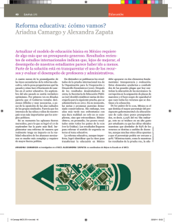 Reforma educativa: ¿cómo vamos? Ariadna Camargo y Alexandra