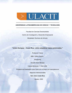 “Unión Europea – Costa Rica: cómo establecer lazos - Ulacit