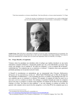 112 5.6. – Frege, Russell y el Logicismo. Veíamos cómo las