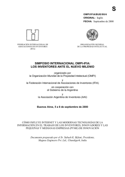 WIPO/IFIA/BUE/00/4 : Cómo Influye Internet y las Modernas