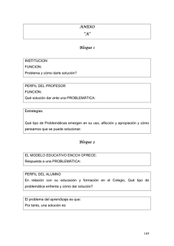 ANEXO “A” Bloque 1 INSTITUCION FUNCION: Problema y cómo