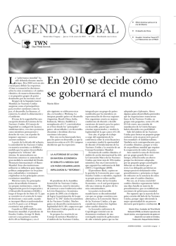 En 2010 se decide cómo se gobernará el mundo - Red del Tercer