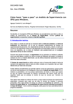 C&oacute;mo hacer &ldquo;paso a paso&rdquo; un An&aacute;lisis de Supervivencia con - Fabis