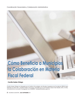 Cómo Beneficia a Municipios la Colaboración en Materia Fiscal