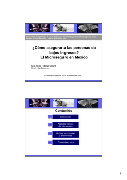 ¿Cómo asegurar a las personas de bajos ingresos? El Microseguro