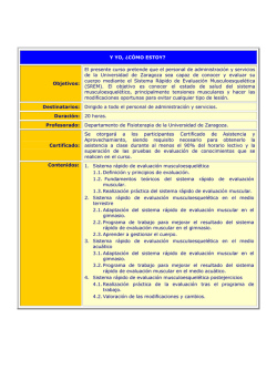 Y YO, &iquest;C&Oacute;MO ESTOY? Objetivos: El presente - Wzar.unizar.es