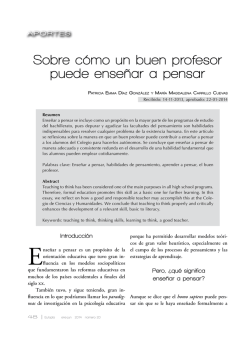 Sobre c&oacute;mo un buen profesor puede ense&ntilde;ar a pensar - CCH - UNAM