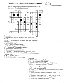 Crucigrama: ¿Cómo se llama tu hermano? - Evansville Spanish 1