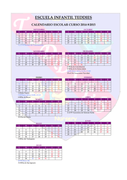 Calendario Escolar 2014/2015 - Escuela Infantil Teddies Astrabudua