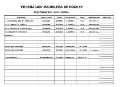 Programación - Federacion Madrileña de Hockey